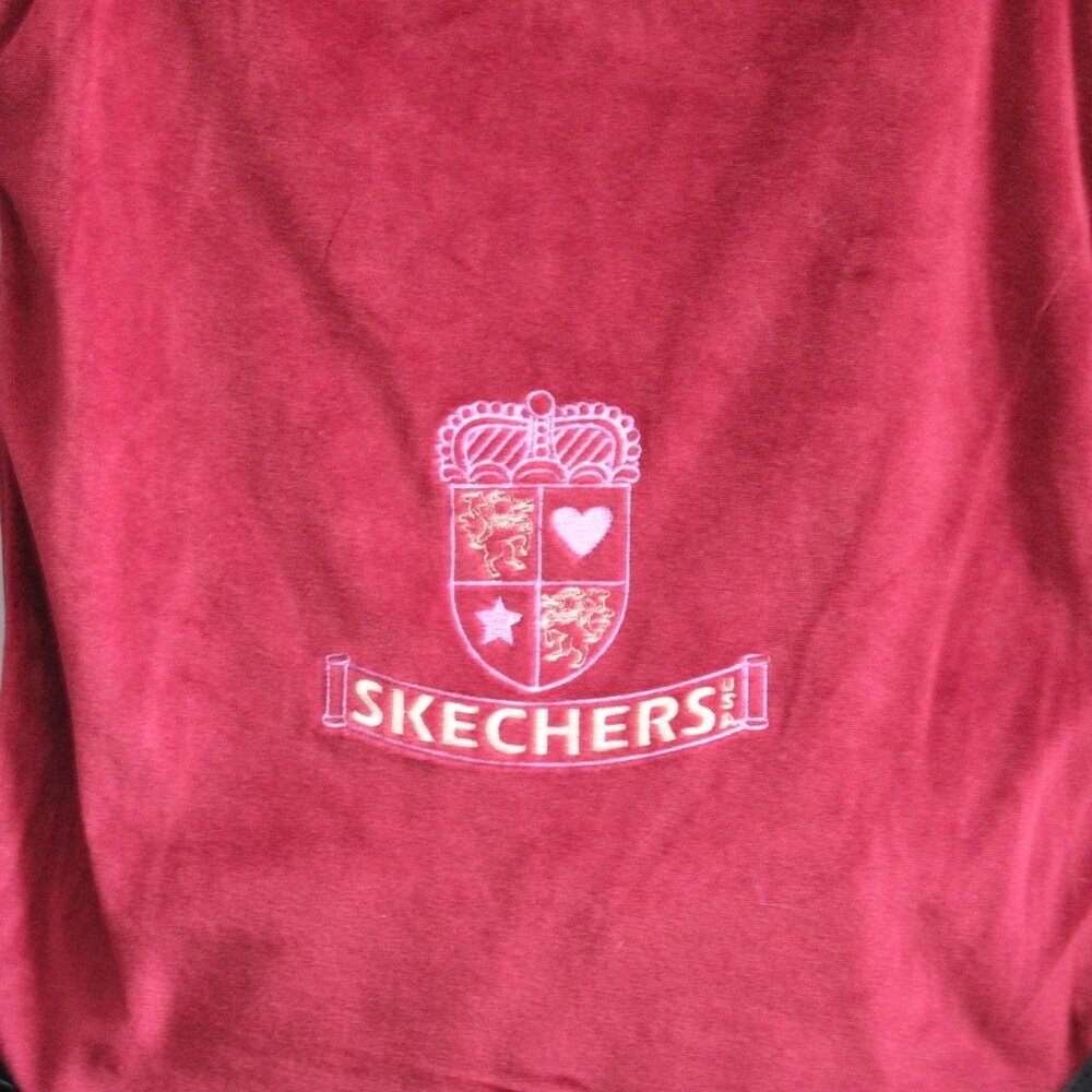 Skechers Vintage Y2K Red Purple Crest Embroidered Drawstring Bag NWT - Picture 3 of 4